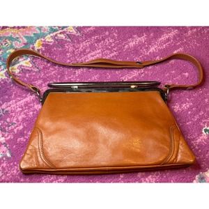 1970s Ruth Saltz Tan Leather Handbag